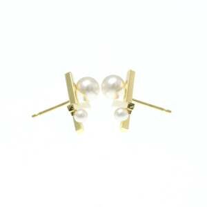 Tasaki Balance Cross Earrings Diamond,Pearl Yellow Gold (18K) Stud Earrings